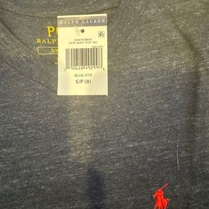 Polo by Ralph Lauren, boys, V-neck T-shirt, size 8. Charcoal. New with tags.
